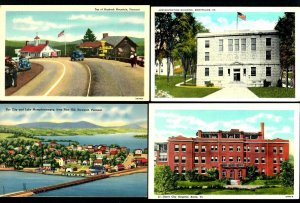 C59 Vt. 4 Pcs. Hogback Mt. Auto's 1950s Barre Hospital, Montpelier Admn. Bldg.