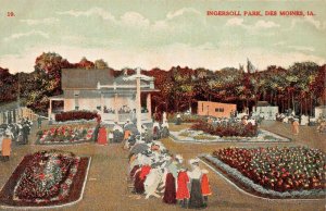 DES MOINES IA~INGERSOLL PARK~GARDENS + LAKE~LOT OF 2 1910s K-WIN PUBL POSTCARD