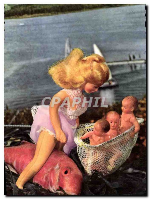 Postcard Modern Doll Pisces Babies Children