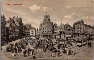 Germany Trier Hauptmarkt Vintage Postcard C013