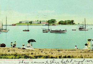 C.1900-09 Fort Independence, Pleasure Bay, Boston, MA Vintage Postcard P36 