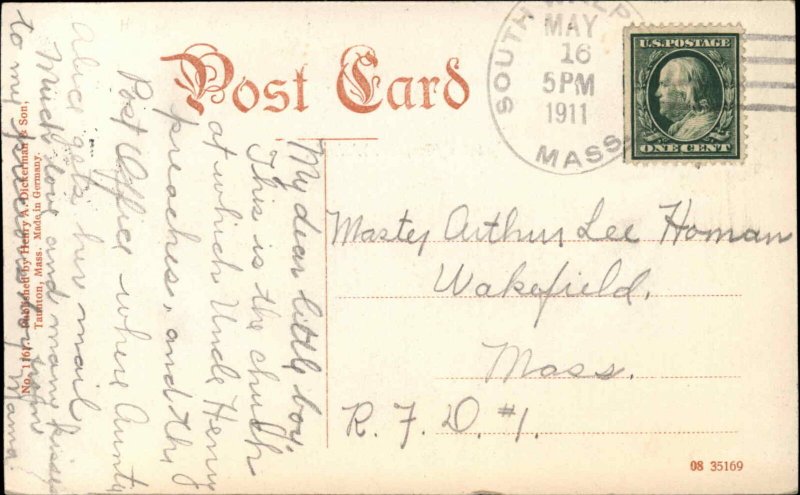 South Walpole Massachusetts MA Post Office c1910 Postcard