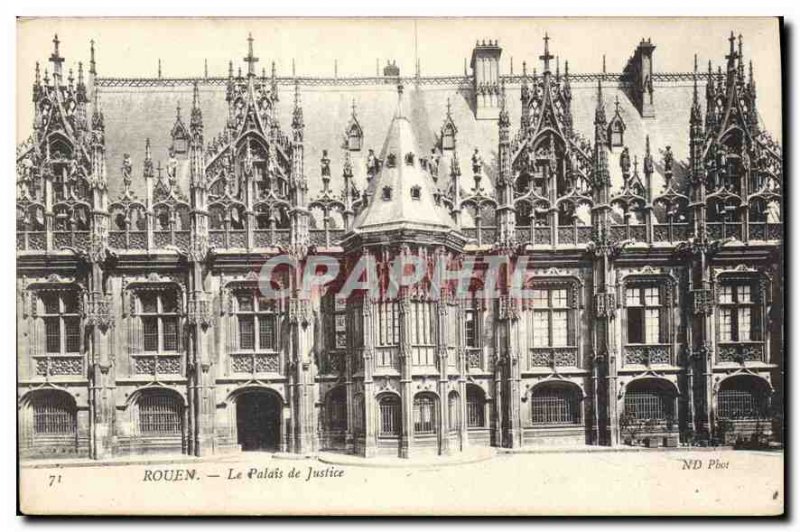 Old Postcard Rouen Courthouse