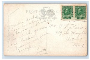 C1910 Passing Through The Locks Sault Ste Marie Ont Canada Postcard P203E