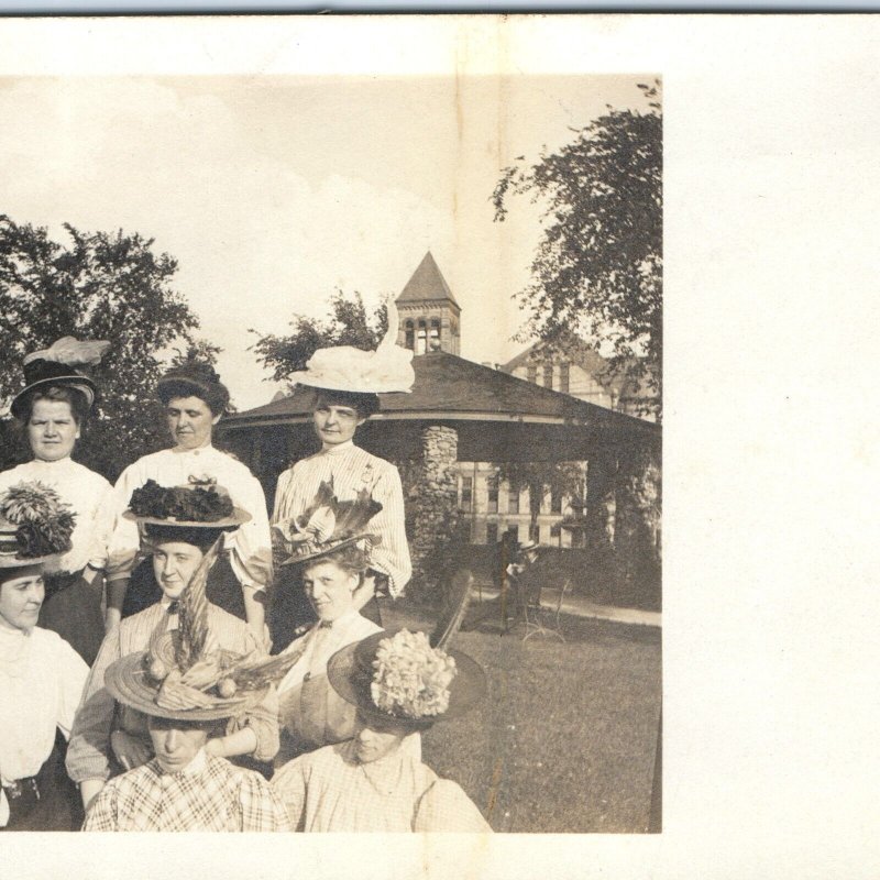 c1910s Beautiful Classy Young Women RPPC Edwardian Fashion Hat Real Photo A140