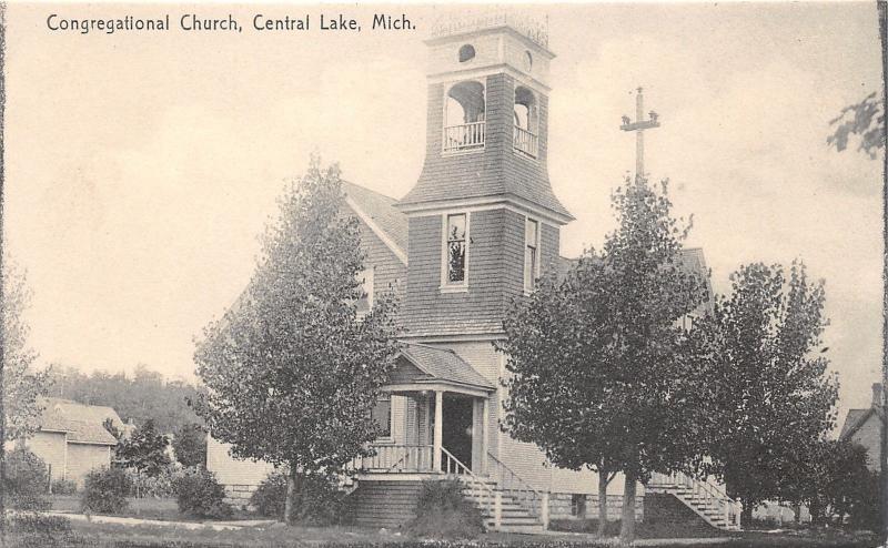 Central Lake Michigan~Congregational Church~Antrim County~c1910 Rotograph Pc