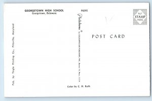 c1960 Georgetown Delaware Vintage Postcard Georgetown High School View Building
