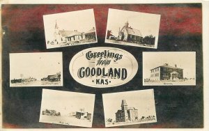 RPPC Postcard Kansas Goodland Multi View 1908 23-7498