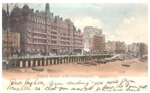 KING'S ROAD & PROMENADE,BRIGHTON,ENGLAND.VTG 1904 POSTCARD*B11 