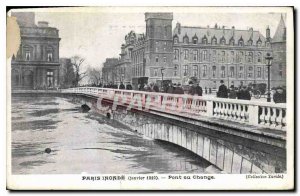 Postcard Old Paris Floods January 1910 Bridge Change