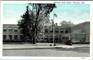 Postcard SCHOOL SCENE Wauseon Ohio OH AM1607