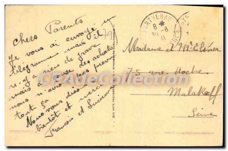 Old Postcard Parthenay View Valle Thouet