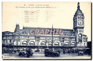 Old Postcard Paris Gare de Lyon