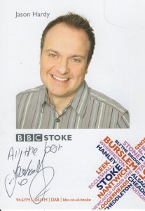 Jason Hardy BBC Radio Stoke Hand Signed Cast Card Photo