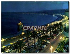 Postcard Modern Nice Cote D & # 39Azur Promenade des Anglais night