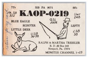 Postcard QSL CB Ham Radio Amateur Card From Newport Pa. Pennsylvania KAOP-0219 