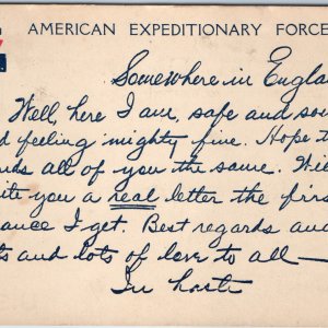 c1910s UDB England American YMCA AEF WWI Pvt Co 335 Regiment 84th Division A19