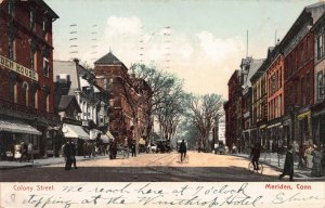 Colony Street, Meriden, Connecticut, Early Postcard, Used in 1910