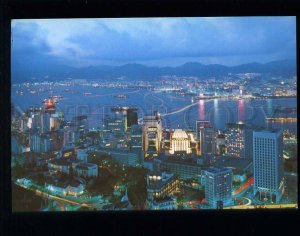 210060 CHINA HONG KONG by night old postcard