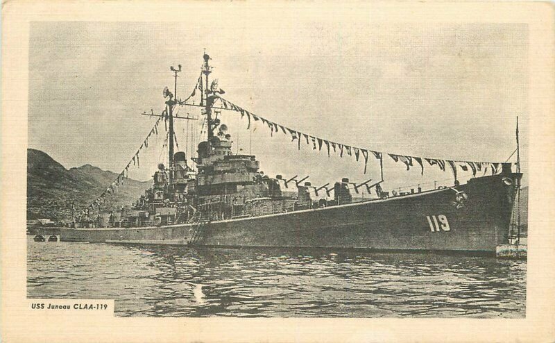 1940s USS Juneau CLAA-119 Navy Military Postcard 20-6960