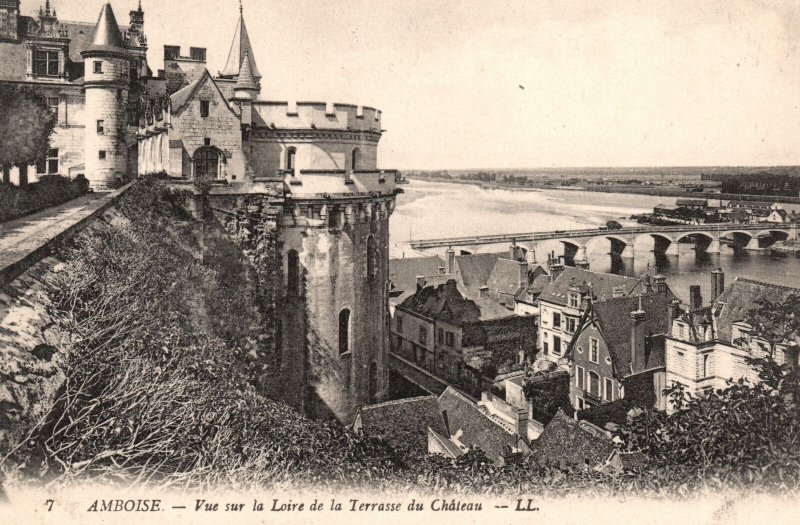 France, Amboise Vue Sur La Loire De La Terrasee Amboise,  Vintage Postcard