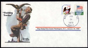 Norman Rockwell Flag Stamp First Issued Washington, D.C., January 24, 1968