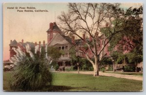 Paso Robles California~Hotel El Paso Robles Grounds~Vintage Car~1910 Handcolored