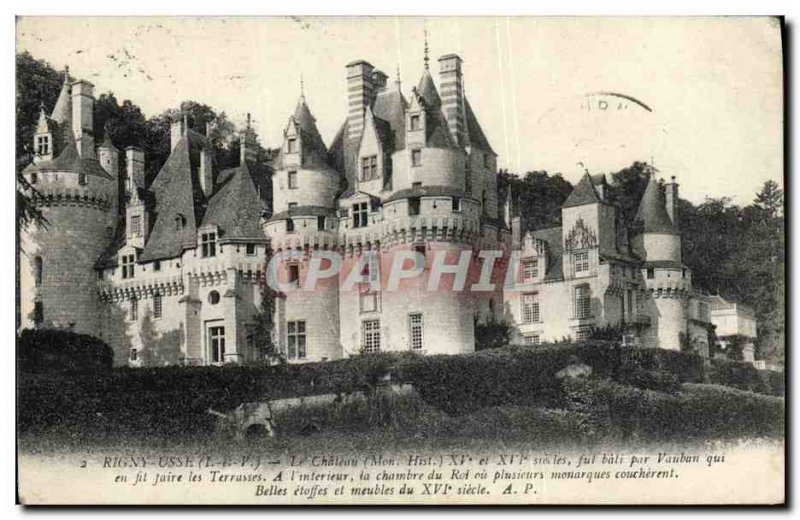 Old Postcard Rigny Usse Chateau