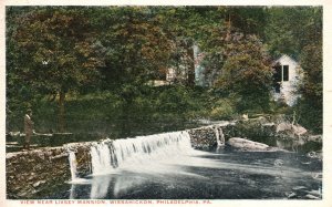 Vintage Postcard 1915 Near Livsey Mansion Wissahickon Philadelphia Pennsylvania