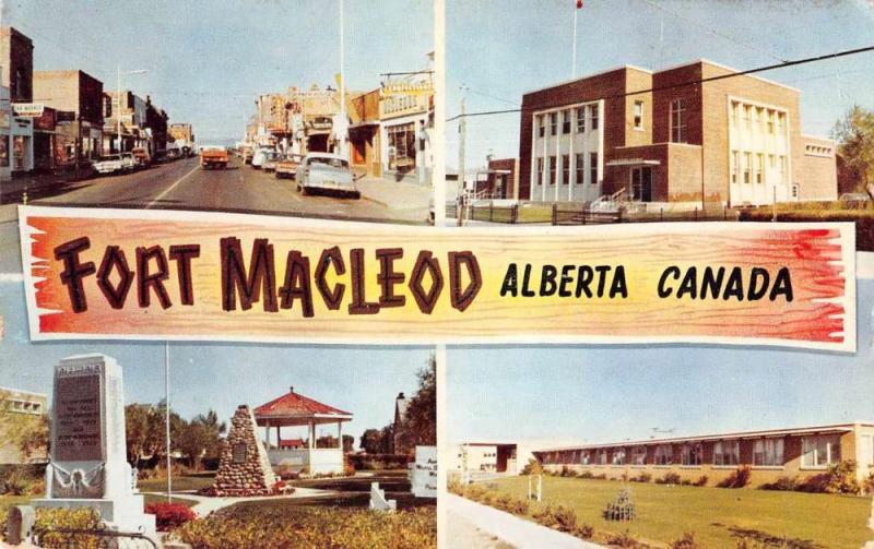 Fort Macleod Alberta Canada Multiview Vintage Postcard J77264