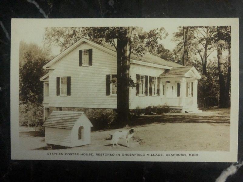 Mint USA RPPC Postcard Stephen Foster House Dearborn MI