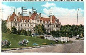Vintage Postcard 1934 Govt. House Residence of Lieut Gov. Of Ontario Toronto CAN