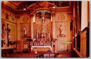 Vtg Quebec Canada Interior View Of Norte Dame Of Victories Church Postcard