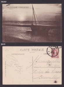 BELGIUM, Vintage postcard, De Panne, Coucher de Soleil