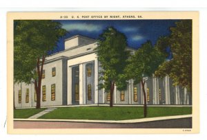 GA - Athens. US Post Office at Night