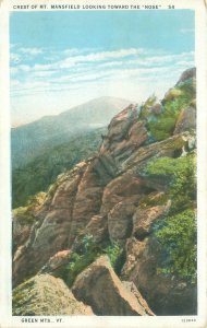 Green Mountains Vermont Mt Mansfield Crest Litho Postcard Unused