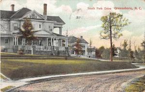 Greensboro North Carolina South Park Drive Antique Postcard J51625