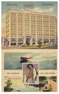 Wedding Announcement Postcard Hotel Como Lake Catherine Old Cars Hot Springs AK