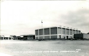 RPPC CHARLES CITY, Iowa IA - Community High School UNP Postcard