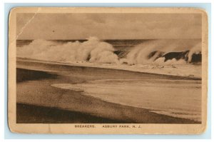 c1910 Breakers Ocean Asbury Park New Jersey NJ Unposted Antique Postcard 