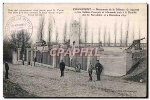 Old Postcard Champigny Monument of Defense or rely Soldiers French and German...