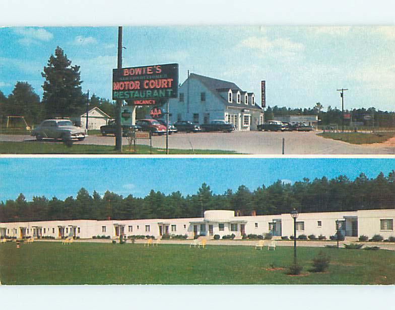 Unused Pre-1980 OLD CARS & BOWIE'S MOTEL Lorne Virginia VA n9641