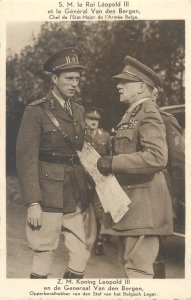 H.M. King Leopold III and General Van den Bergen Belgian Army military uniforms 