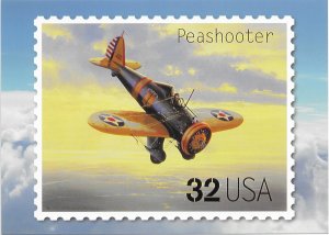 US Aircraft. unused. Peashooter. 5X7 Includes matching stamp #3142o. Nice