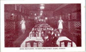 BARRE, VT Vermont      BARRE  RESTAURANT      c1920s    Roadside   Postcard