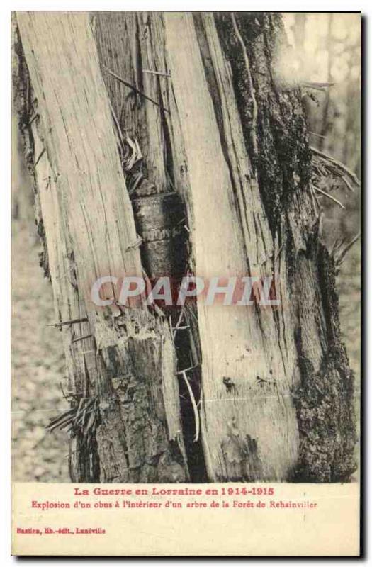 Old Postcard War in Lorraine in explosion of a shell L Interior of a Forest T...