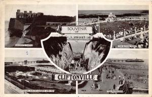 CLIFTONVILLE MARGATE KENT UK MULTI IMAGE SOUVENIR POSTCARD c1949