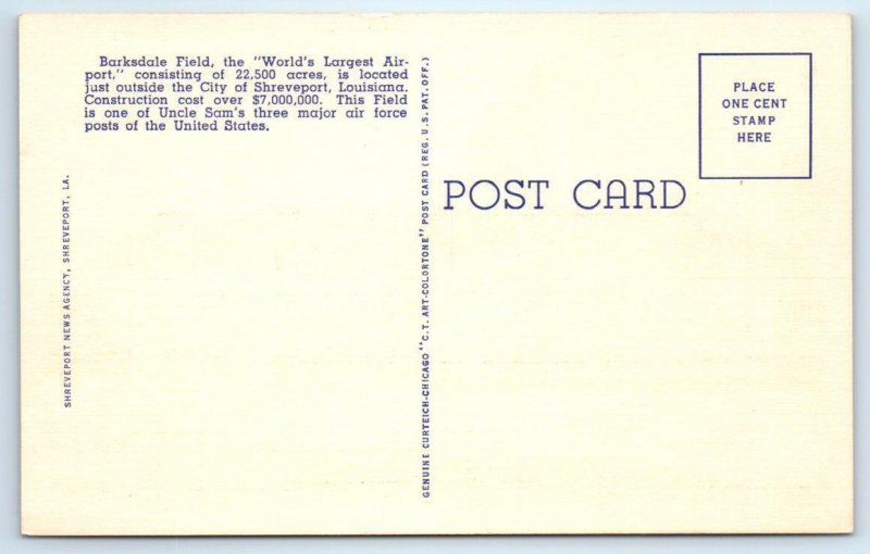 3 Postcards SHREVEPORT, LA ~ WWII Military BARKSDALE FIELD Barracks Officer Club