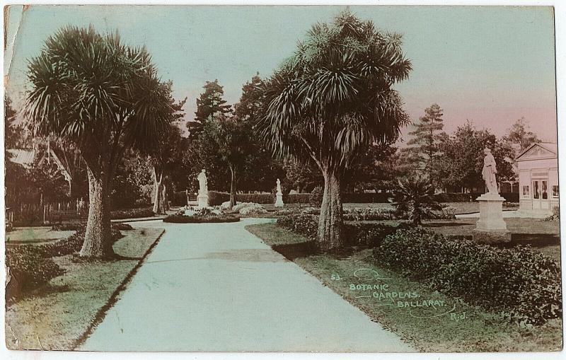 1908 RPPC Botanic Gardens Ballarat R.J. Victoria Australia Real Photo Postcard 