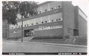 C72/ Menomonie Wisconsin Wi Postcard Real Photo RPPC 1954 High School